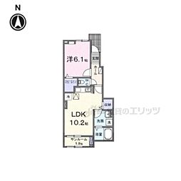 カーサ セレノ 1LDKの間取図画像