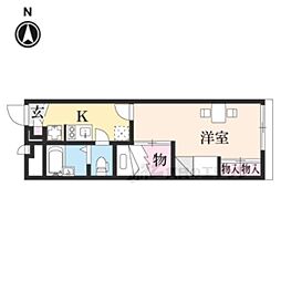 JR桜井線 天理駅 徒歩10分の賃貸アパート 2階1Kの間取り