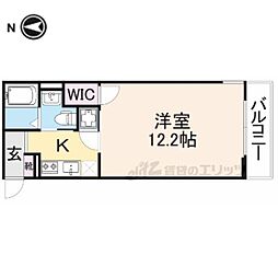 COZY奈良公園 1Kの間取図画像