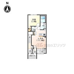 南京終7丁目アパート新築工事 1LDKの間取図画像