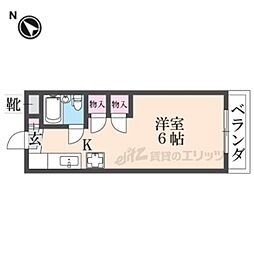 ハイツ内田 ワンルームの間取図画像