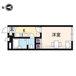 近鉄橿原線 田原本駅 徒歩8分の賃貸アパート 2階1Kの間取り