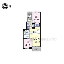 スター池部 2LDKの間取図画像