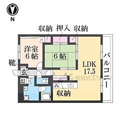 グランドパレス奈良 2LDKの間取図画像