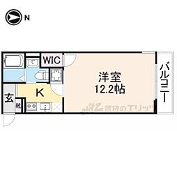 COZY奈良公園 1Kの間取図画像