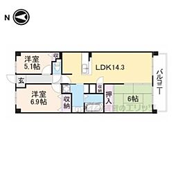 ルモン奈良大森 3LDKの間取図画像