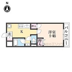 杉ケ町北ビル 1Kの間取図画像