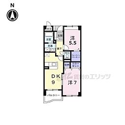 ベル・コリーヌ 2LDKの間取図画像