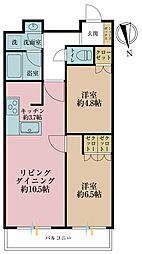 富久クロスコンフォートタワー 2LDKの間取図画像