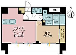 ピアース武蔵小杉 1LDKの間取り