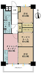 亀戸二丁目団地9号棟 2SDKの間取図画像