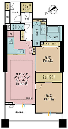 2LDK、専有...