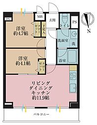 菱和パレス小竹向原 2DKの間取り