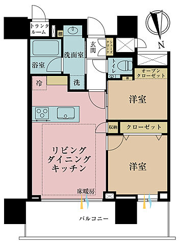 間取り パークシティ中央湊ザタワー 15階/-