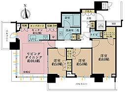 ザ・パークハウス晴海タワーズクロノレジデンス 2LDKの間取り