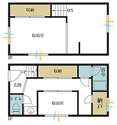 墨田区向島5丁目戸建て 2DKの間取り