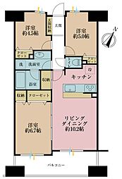 アクシア浅草 3LDKの間取図画像