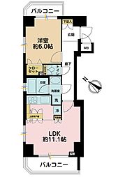 パレステュディオ勝どきリバーサイド 1LDKの間取図画像