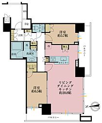 ザ・パークハウス晴海タワーズクロノレジデンス 2LDKの間取図画像
