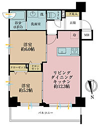 アリュージュ南千住 2LDKの間取図画像