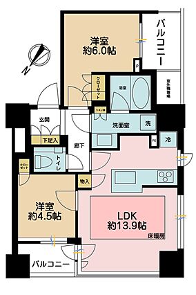 2LDK、専有...