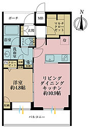 サーラコモド八幡山ヴェローナ 1LDKの間取図画像