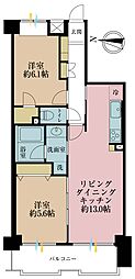 クレッセント大島 2LDKの間取図画像
