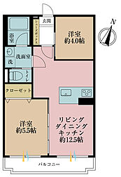 パレ豊玉 2LDKの間取図画像