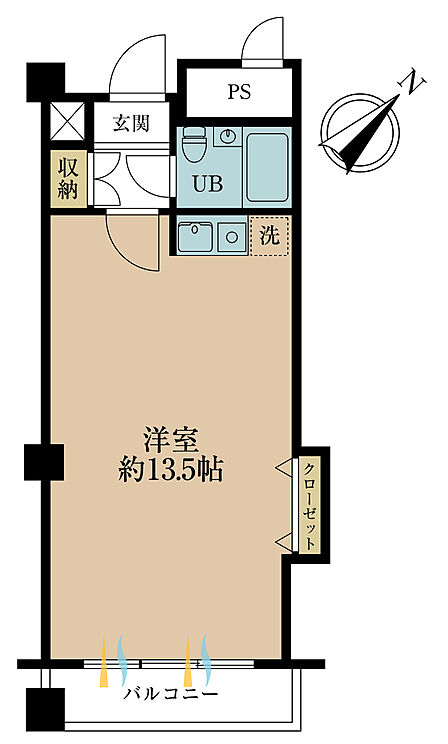 専有面積28.95m2、バルコニー面積4.32m2