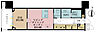 間取り：1LDK、専有面積42.24m2、バルコニー面積7.62m2