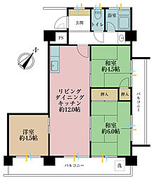 ハイネス野方 3LDKの間取図画像