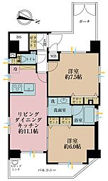 エステムプラザ飯田橋タワーレジデンス 2LDKの間取図画像