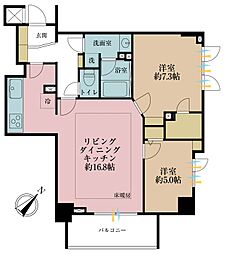 フィールM西新宿 2LDKの間取図画像