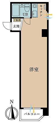 1R、専有面積...