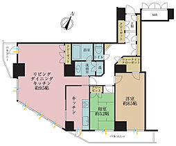 ソフィアタワー勝どき 2LDKの間取図画像