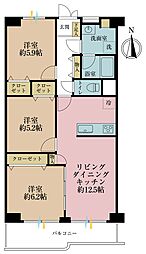 大島スカイハイツ 3LDKの間取図画像
