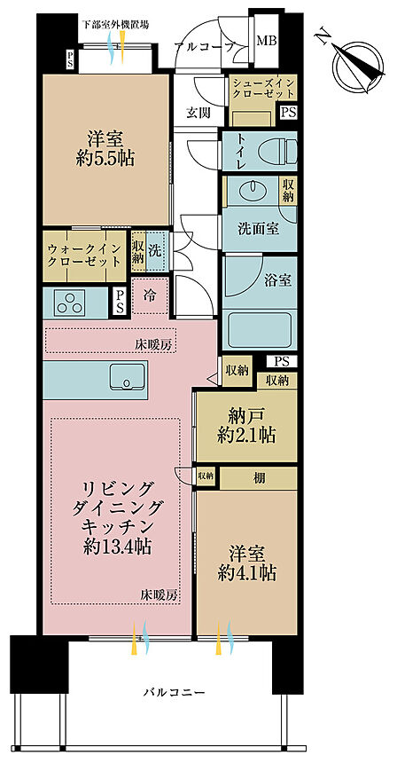 2SLDK 間取り