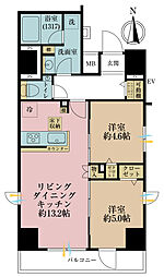 LIVCITY日暮里 2LDKの間取図画像