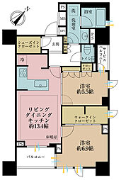 レフィール日本橋馬喰町 2LDKの間取図画像