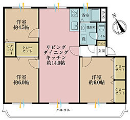 東急日吉マンション 3LDKの間取図画像