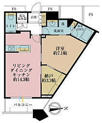 勝どきザ・タワー 1SLDKの間取図画像