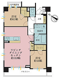 セザール・ベイサイド勝どき 2LDKの間取図画像