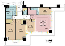 WコンフォートタワーズEAST 4LDKの間取図画像