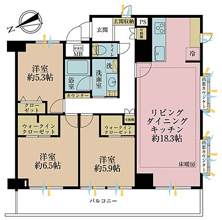 3LDK 間取り