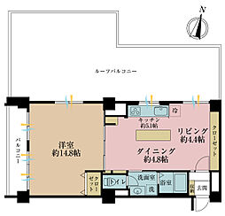 上高田マンション 1LDKの間取図画像