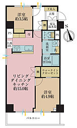 ジョイフル門前仲町第1 2LDKの間取図画像