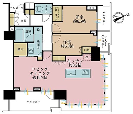 2LDK 間取り