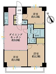 高田馬場ダイカンプラザ 3DKの間取図画像
