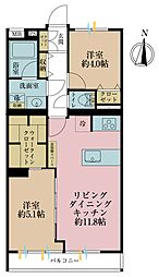 ライオンズマンション中野第2 2LDKの間取図画像