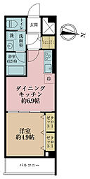 秀和日本橋箱崎レジデンス 1DKの間取図画像